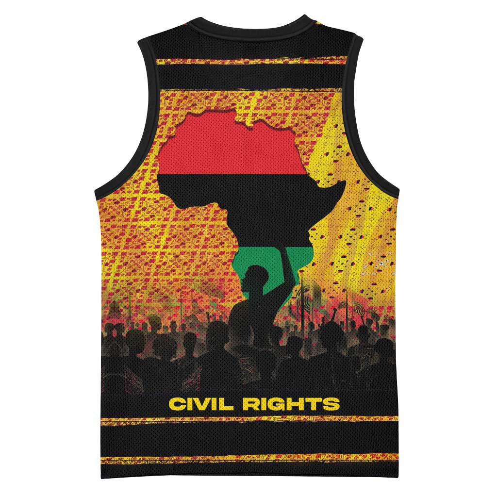 Marcus Garvey Basketball Jersey Yellow African Pattern Design Pan African Flag Civil Rights Movement Tribute - African Pride