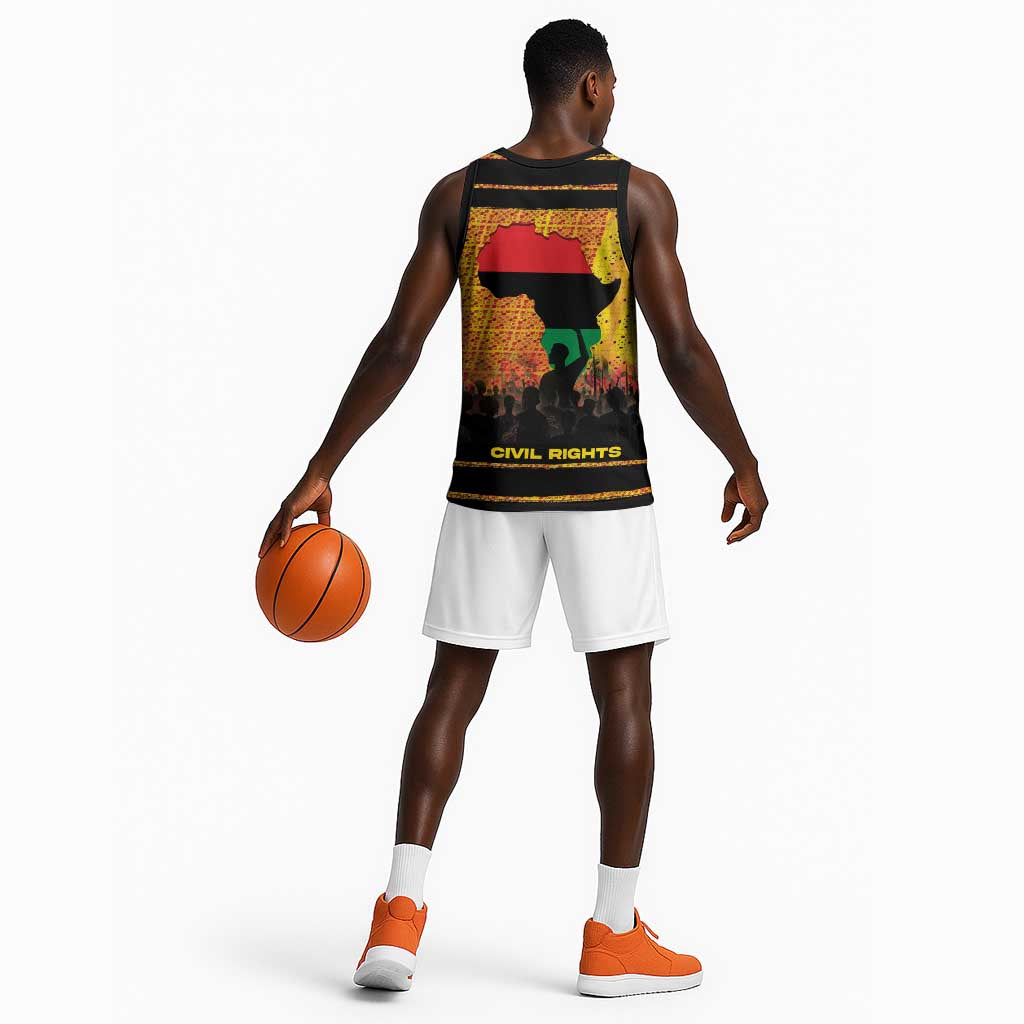Marcus Garvey Basketball Jersey Yellow African Pattern Design Pan African Flag Civil Rights Movement Tribute - African Pride
