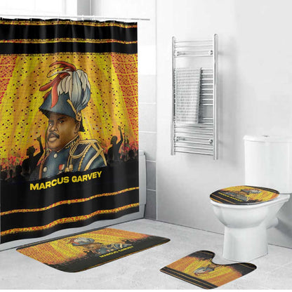 Marcus Garvey Bathroom Set Yellow African Pattern Design Pan African Flag Civil Rights Movement Tribute - African Pride