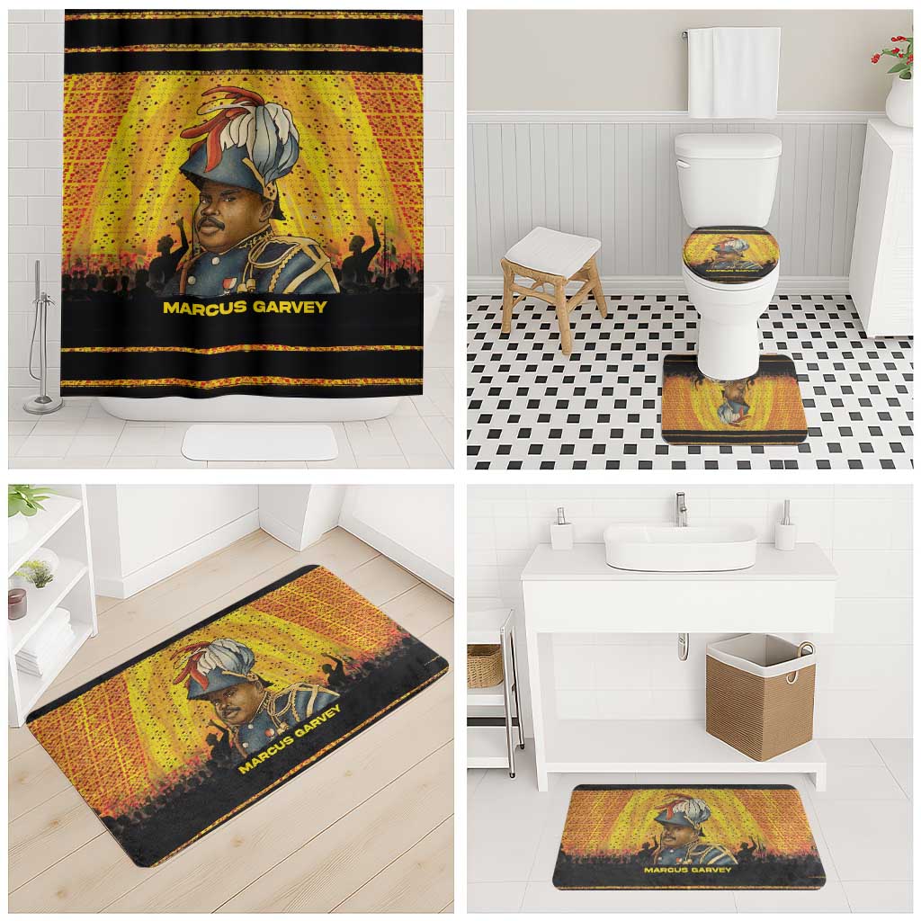 Marcus Garvey Bathroom Set Yellow African Pattern Design Pan African Flag Civil Rights Movement Tribute - African Pride