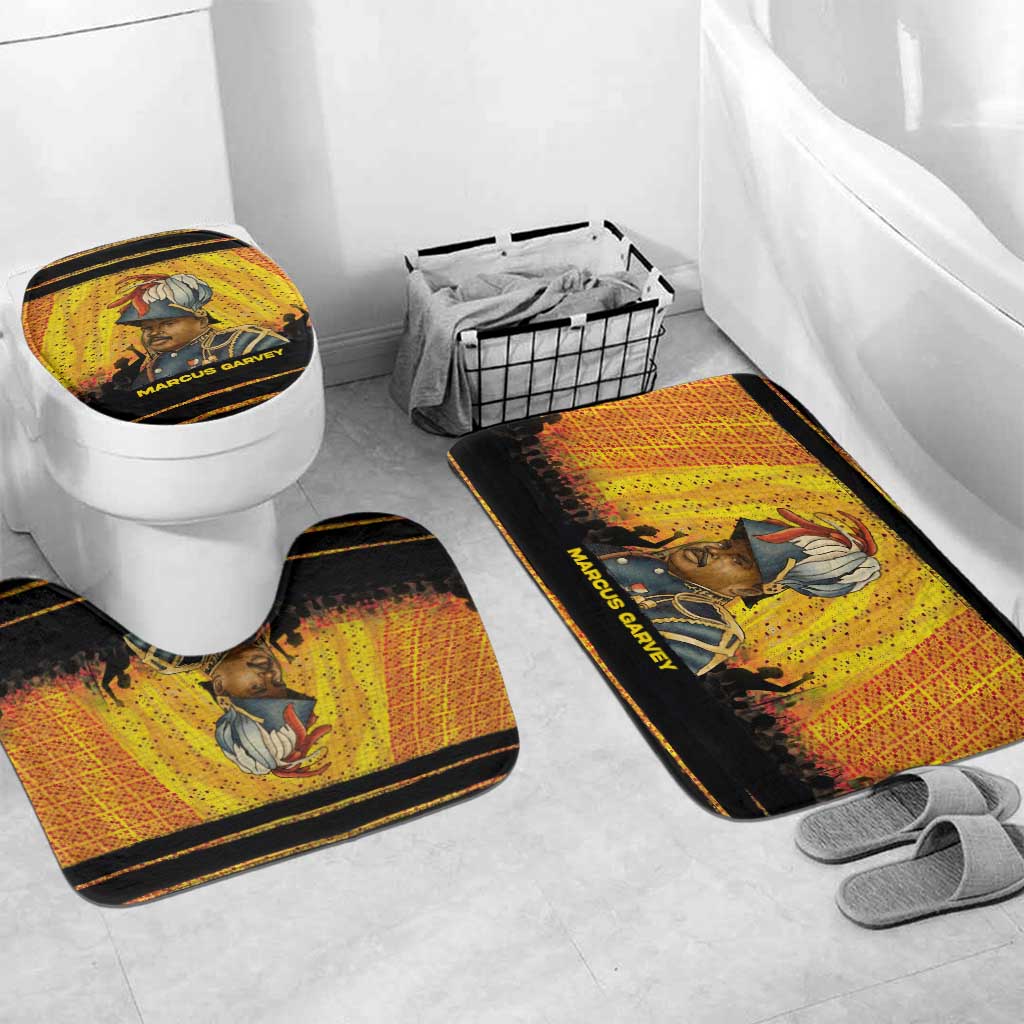Marcus Garvey Bathroom Set Yellow African Pattern Design Pan African Flag Civil Rights Movement Tribute - African Pride