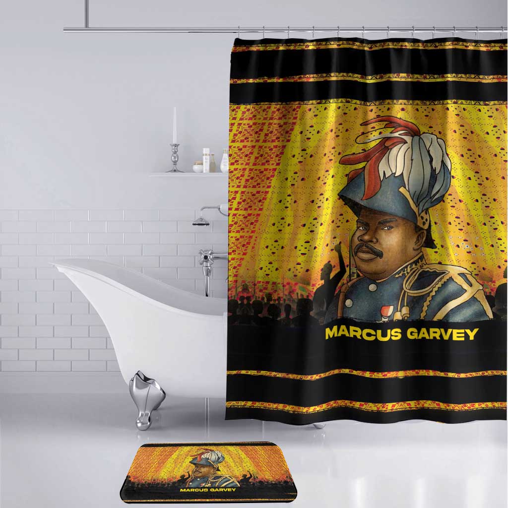 Marcus Garvey Bathroom Set Yellow African Pattern Design Pan African Flag Civil Rights Movement Tribute - African Pride