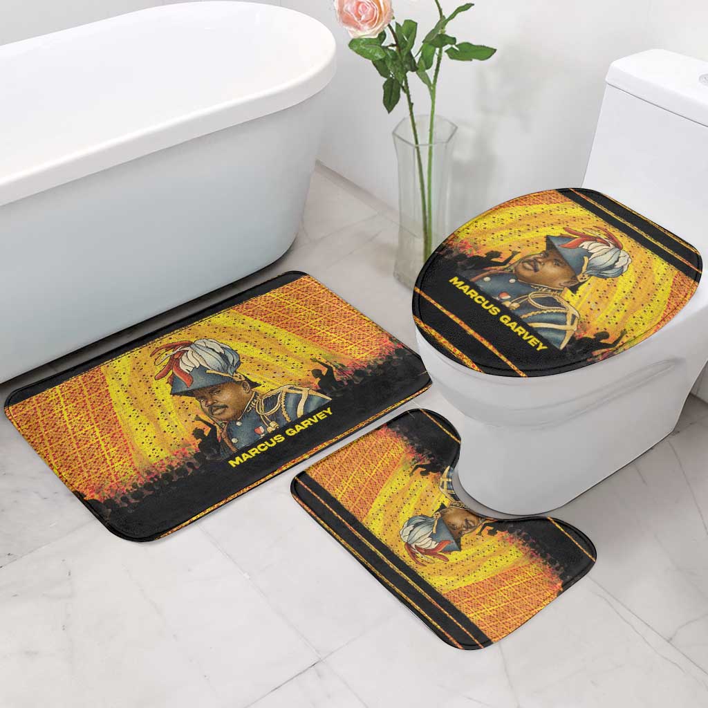 Marcus Garvey Bathroom Set Yellow African Pattern Design Pan African Flag Civil Rights Movement Tribute - African Pride