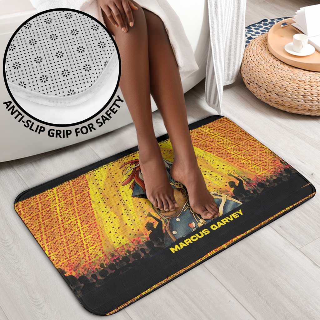 Marcus Garvey Bathroom Set Yellow African Pattern Design Pan African Flag Civil Rights Movement Tribute - African Pride