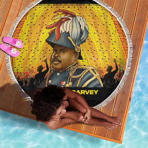 Marcus Garvey Beach Blanket Yellow African Pattern Design Pan African Flag Civil Rights Movement Tribute - African Pride