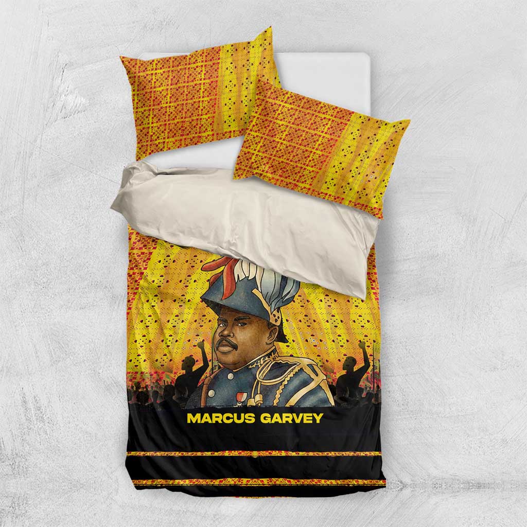 Marcus Garvey Bedding Set Yellow African Pattern Design Pan African Flag Civil Rights Movement Tribute - African Pride