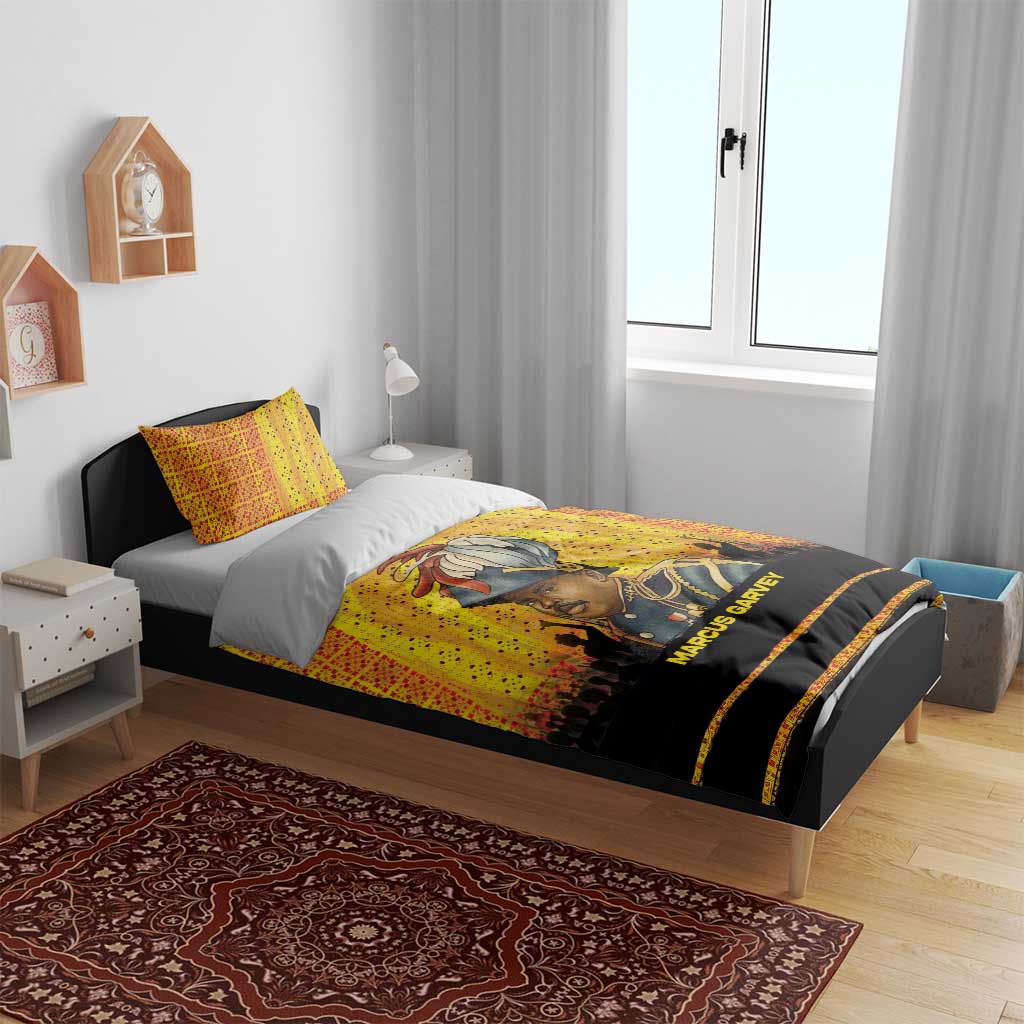 Marcus Garvey Bedding Set Yellow African Pattern Design Pan African Flag Civil Rights Movement Tribute - African Pride