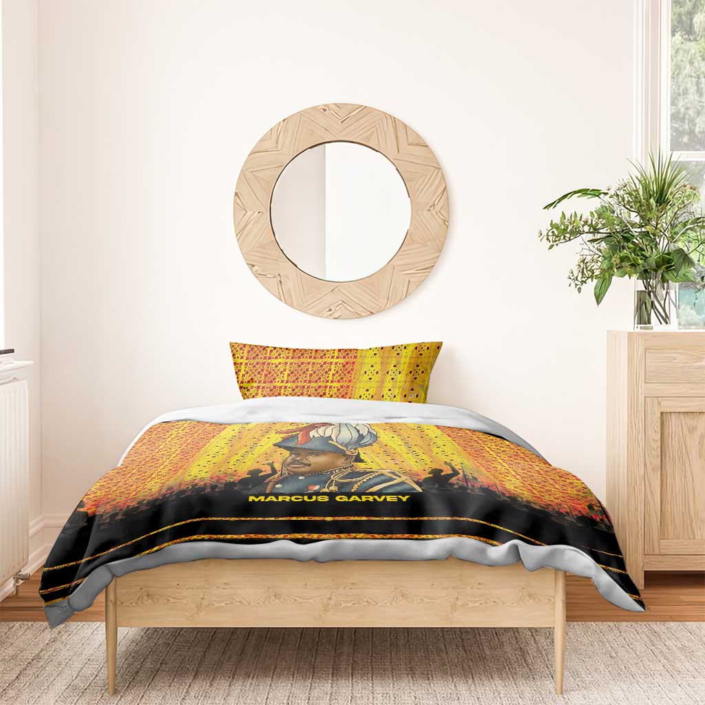 Marcus Garvey Bedding Set Yellow African Pattern Design Pan African Flag Civil Rights Movement Tribute - African Pride