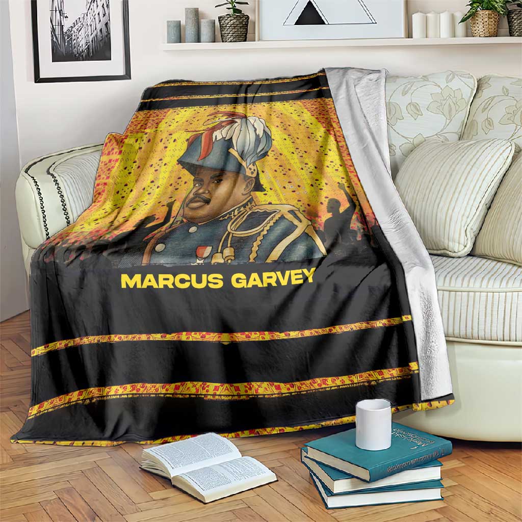 Marcus Garvey Blanket Yellow African Pattern Design Pan African Flag Civil Rights Movement Tribute - African Pride