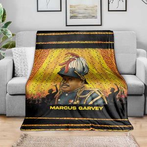 Marcus Garvey Blanket Yellow African Pattern Design Pan African Flag Civil Rights Movement Tribute - African Pride