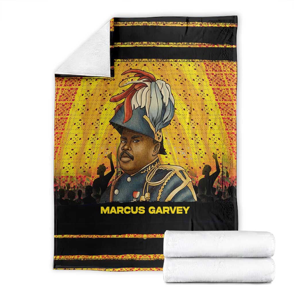 Marcus Garvey Blanket Yellow African Pattern Design Pan African Flag Civil Rights Movement Tribute - African Pride