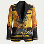 Marcus Garvey Blazer Yellow African Pattern Design Pan African Flag Civil Rights Movement Tribute - African Pride