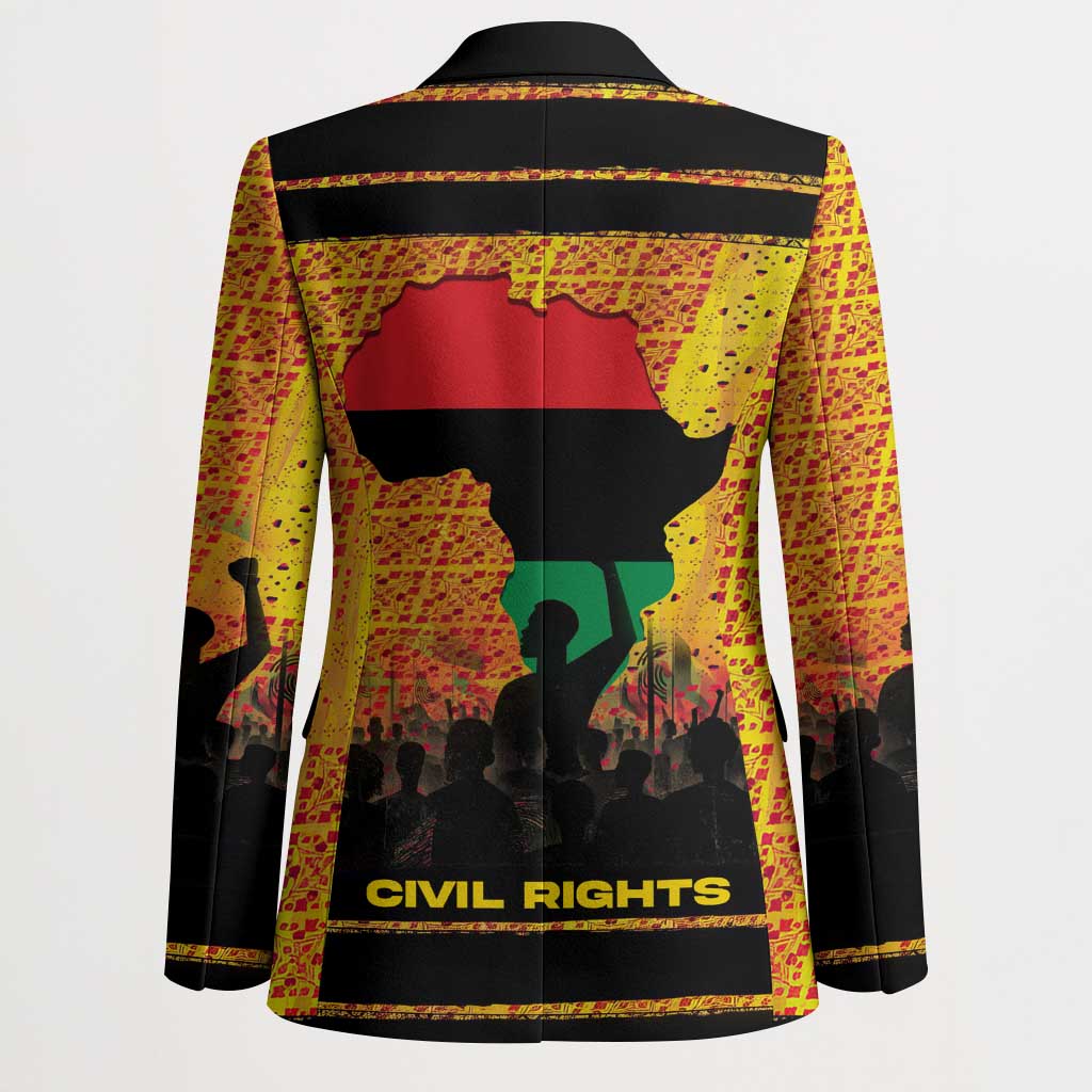 Marcus Garvey Blazer Yellow African Pattern Design Pan African Flag Civil Rights Movement Tribute - African Pride