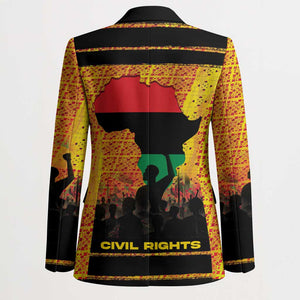 Marcus Garvey Blazer Yellow African Pattern Design Pan African Flag Civil Rights Movement Tribute - African Pride