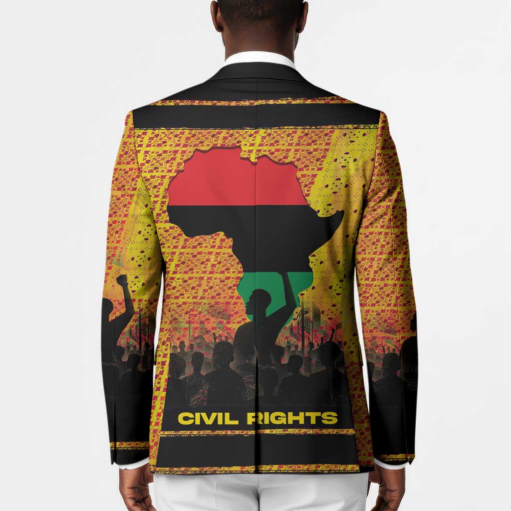 Marcus Garvey Blazer Yellow African Pattern Design Pan African Flag Civil Rights Movement Tribute - African Pride