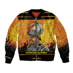 Marcus Garvey Bomber Jacket Yellow African Pattern Design Pan African Flag Civil Rights Movement Tribute - African Pride