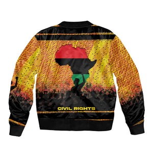 Marcus Garvey Bomber Jacket Yellow African Pattern Design Pan African Flag Civil Rights Movement Tribute - African Pride