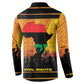 Marcus Garvey Button Sweatshirt Yellow African Pattern Design Pan African Flag Civil Rights Movement Tribute