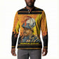 Marcus Garvey Button Sweatshirt Yellow African Pattern Design Pan African Flag Civil Rights Movement Tribute