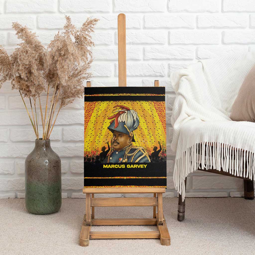 Marcus Garvey Canvas Wall Art Yellow African Pattern Design Pan African Flag Civil Rights Movement Tribute - African Pride