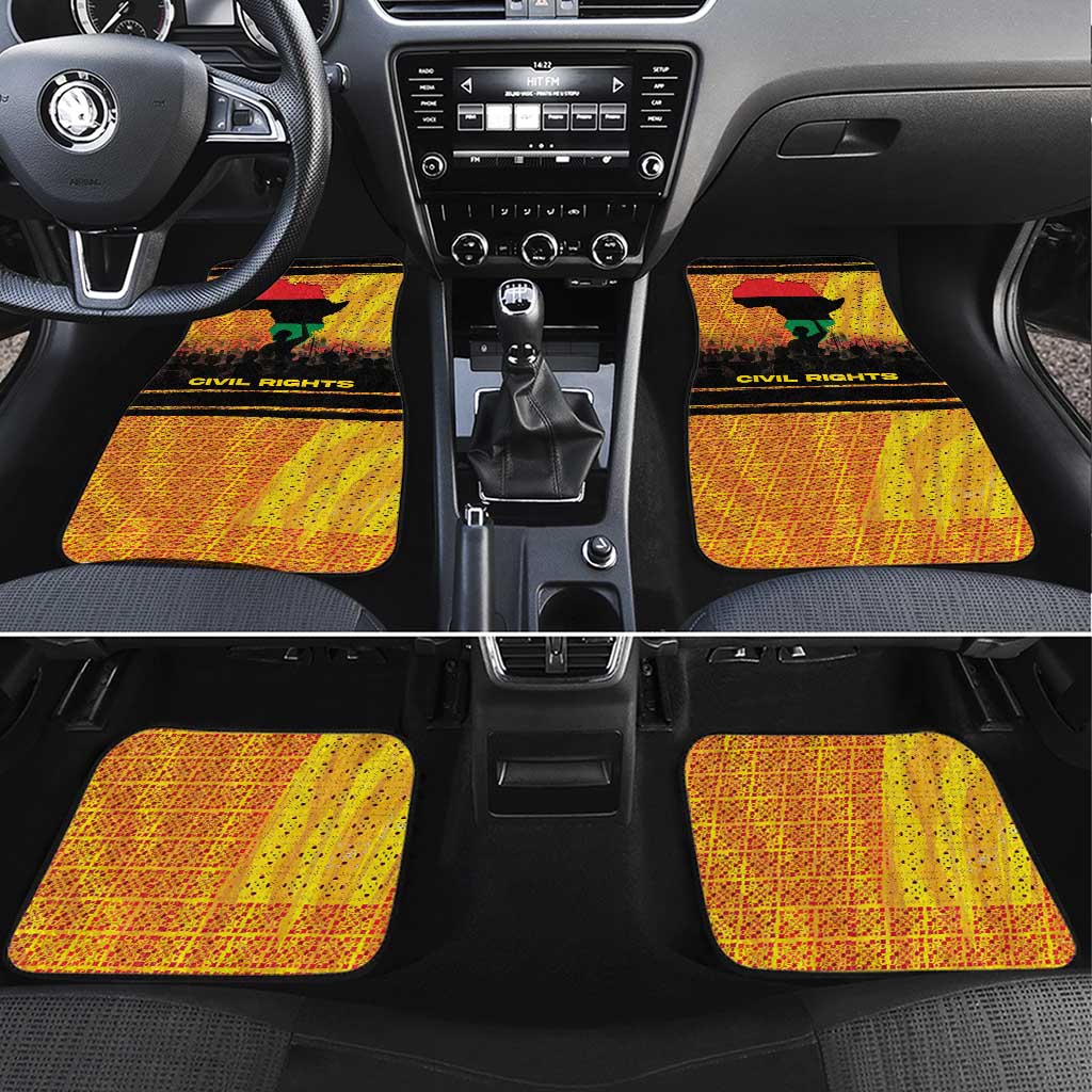 Marcus Garvey Car Mats Yellow African Pattern Design Pan African Flag Civil Rights Movement Tribute - African Pride