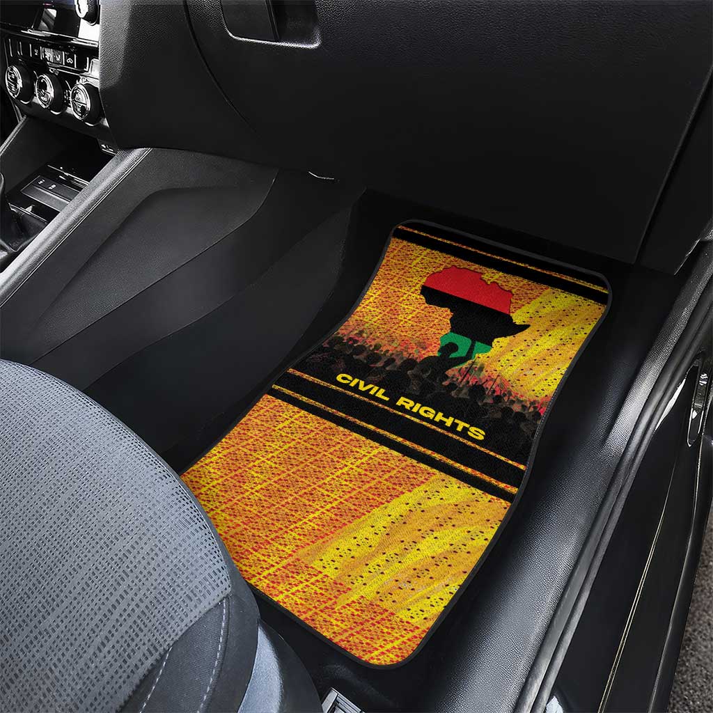 Marcus Garvey Car Mats Yellow African Pattern Design Pan African Flag Civil Rights Movement Tribute - African Pride