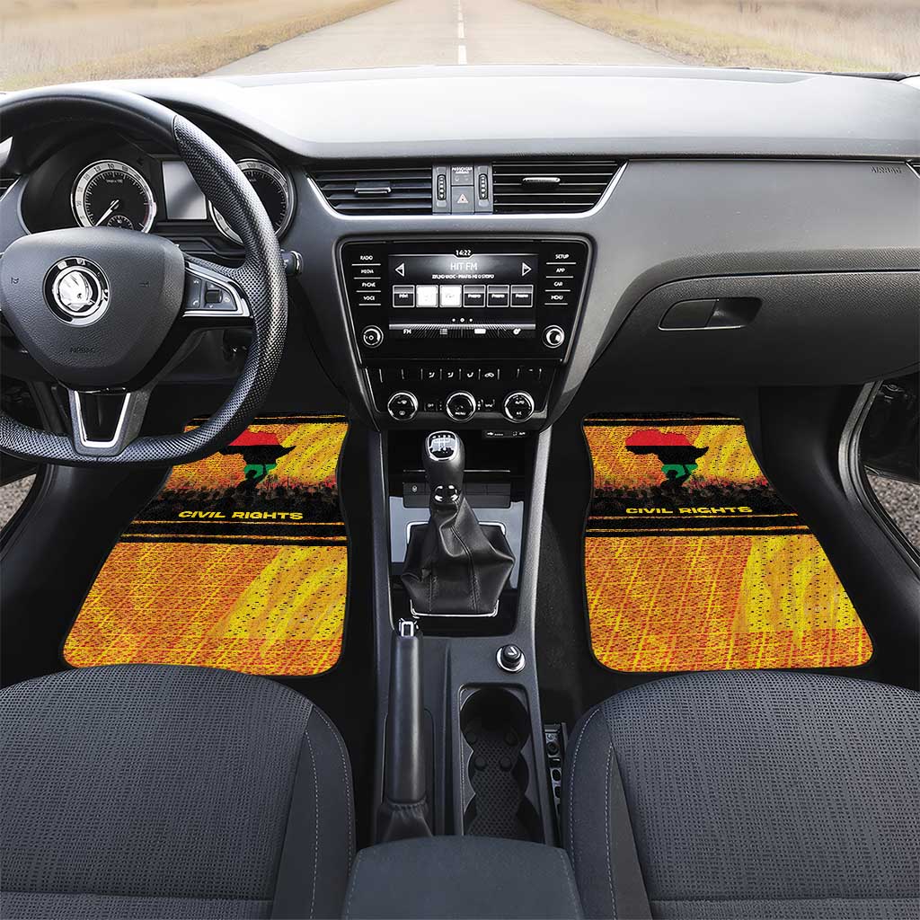 Marcus Garvey Car Mats Yellow African Pattern Design Pan African Flag Civil Rights Movement Tribute - African Pride