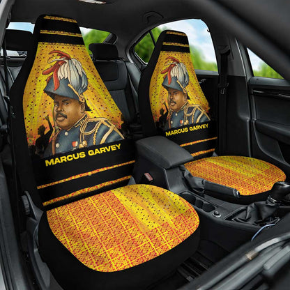 Marcus Garvey Car Seat Cover Yellow African Pattern Design Pan African Flag Civil Rights Movement Tribute - African Pride