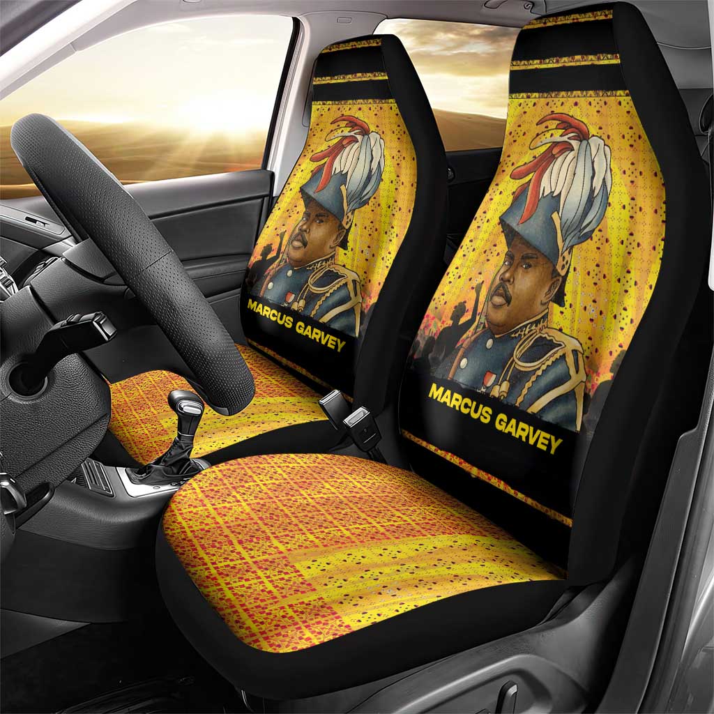 Marcus Garvey Car Seat Cover Yellow African Pattern Design Pan African Flag Civil Rights Movement Tribute - African Pride