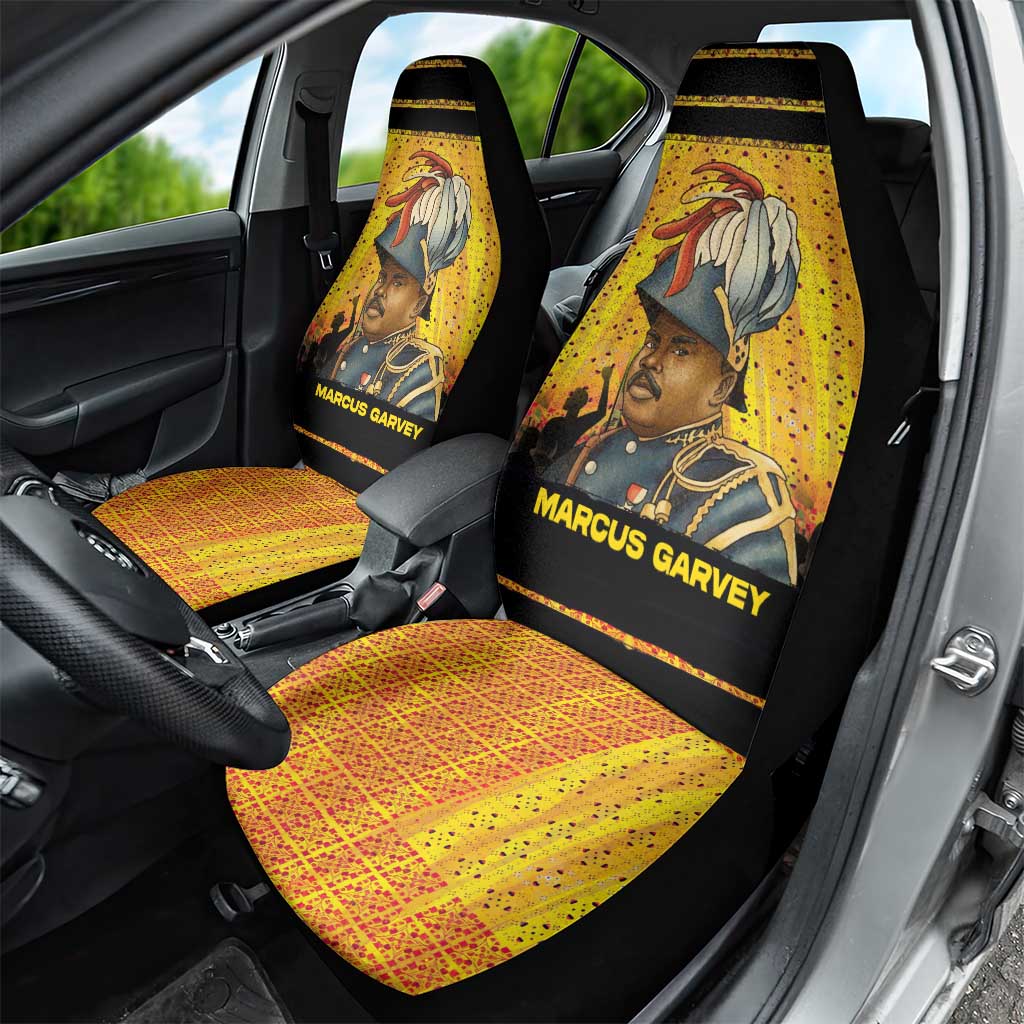 Marcus Garvey Car Seat Cover Yellow African Pattern Design Pan African Flag Civil Rights Movement Tribute - African Pride