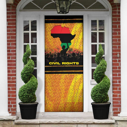 Marcus Garvey Door Cover Yellow African Pattern Design Pan African Flag Civil Rights Movement Tribute - African Pride