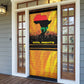 Marcus Garvey Door Cover Yellow African Pattern Design Pan African Flag Civil Rights Movement Tribute - African Pride