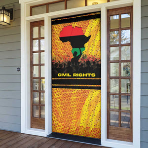 Marcus Garvey Door Cover Yellow African Pattern Design Pan African Flag Civil Rights Movement Tribute - African Pride