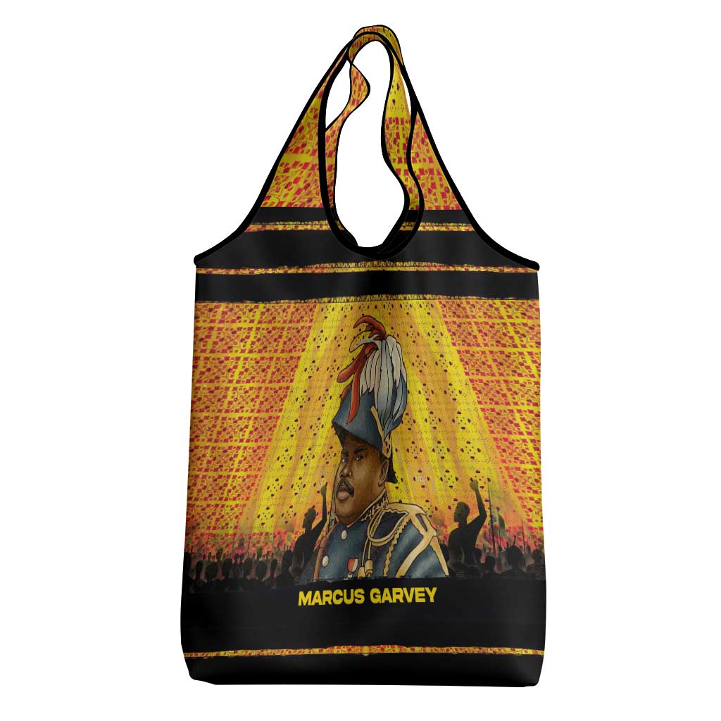 Marcus Garvey Grocery Bag Yellow African Pattern Design Pan African Flag Civil Rights Movement Tribute - African Pride