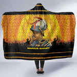 Marcus Garvey Hooded Blanket Yellow African Pattern Design Pan African Flag Civil Rights Movement Tribute - African Pride