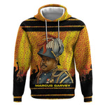 Marcus Garvey Hoodie Yellow African Pattern Design Pan African Flag Civil Rights Movement Tribute - African Pride