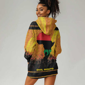 Marcus Garvey Hoodie Dress Yellow African Pattern Design Pan African Flag Civil Rights Movement Tribute - African Pride