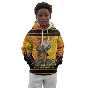 Marcus Garvey Kid Hoodie Yellow African Pattern Design Pan African Flag Civil Rights Movement Tribute - African Pride