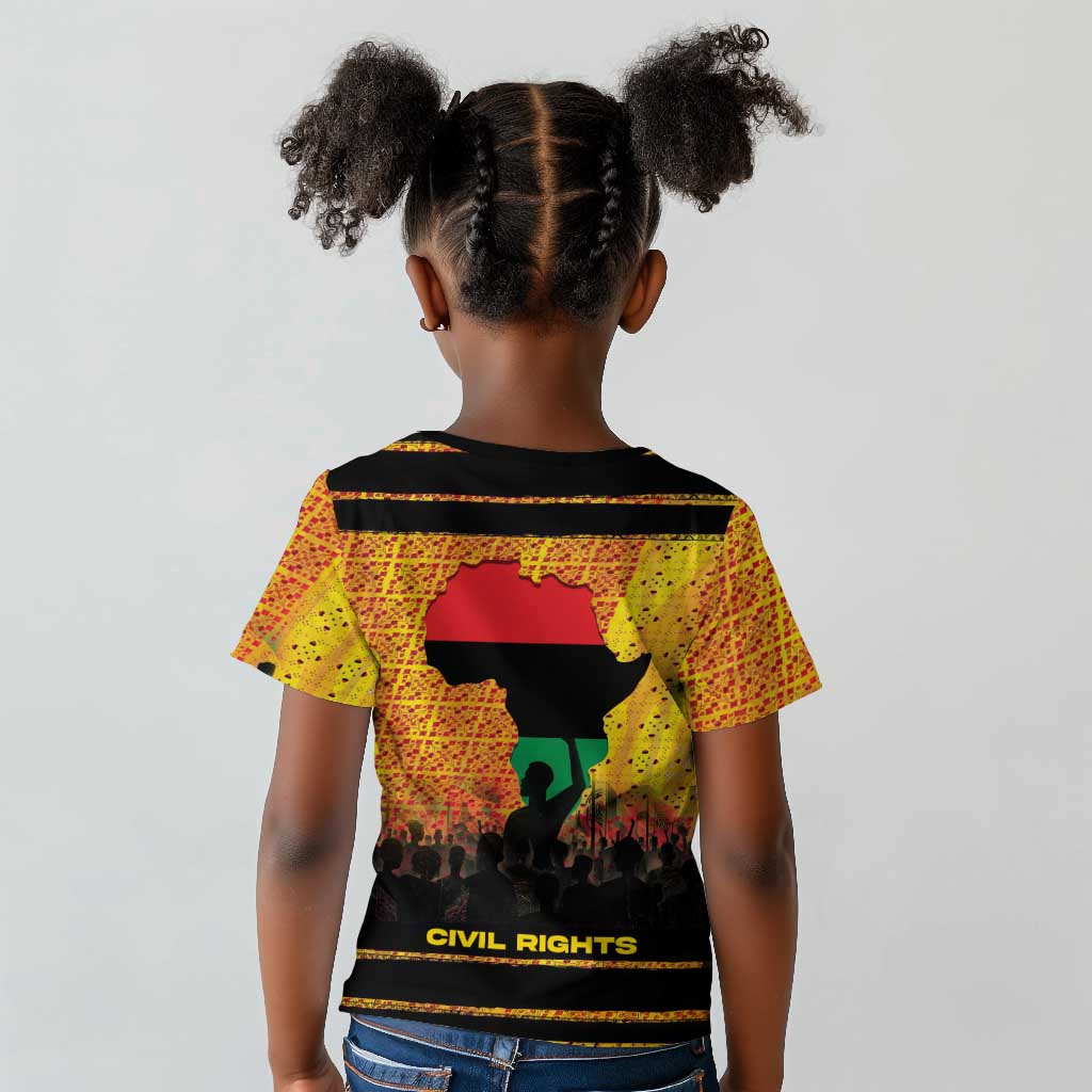 Marcus Garvey Kid T shirt Yellow African Pattern Design Pan African Flag Civil Rights Movement Tribute TS04
