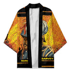 Marcus Garvey Kimono Yellow African Pattern Design Pan African Flag Civil Rights Movement Tribute - African Pride