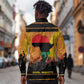 Marcus Garvey Long Sleeve Button Shirt Yellow African Pattern Design Pan African Flag Civil Rights Movement Tribute - African Pride