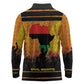 Marcus Garvey Long Sleeve Polo Shirt Yellow African Pattern Design Pan African Flag Civil Rights Movement Tribute - African Pride