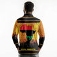 Marcus Garvey Long Sleeve Polo Shirt Yellow African Pattern Design Pan African Flag Civil Rights Movement Tribute - African Pride
