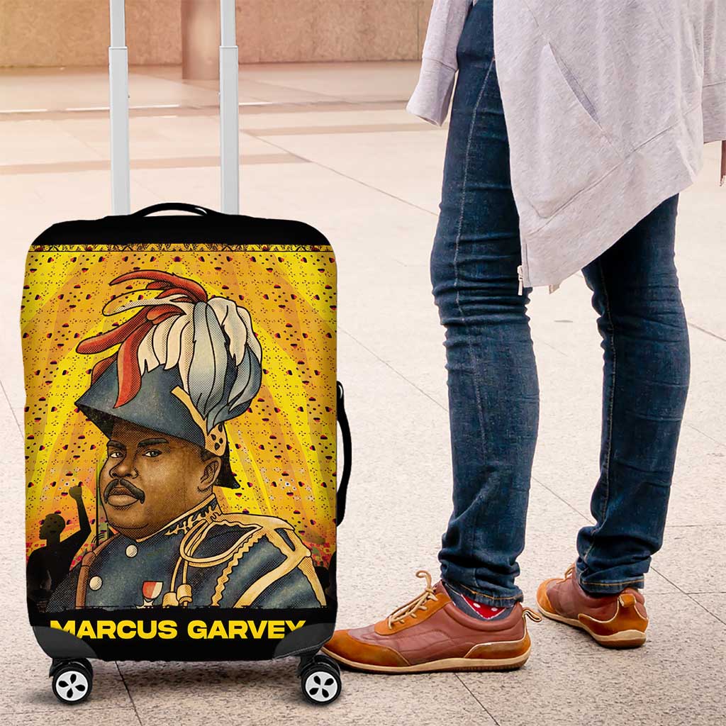 Marcus Garvey Luggage Cover Yellow African Pattern Design Pan African Flag Civil Rights Movement Tribute - African Pride