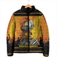 Marcus Garvey Padded Jacket Yellow African Pattern Design Pan African Flag Civil Rights Movement Tribute - African Pride