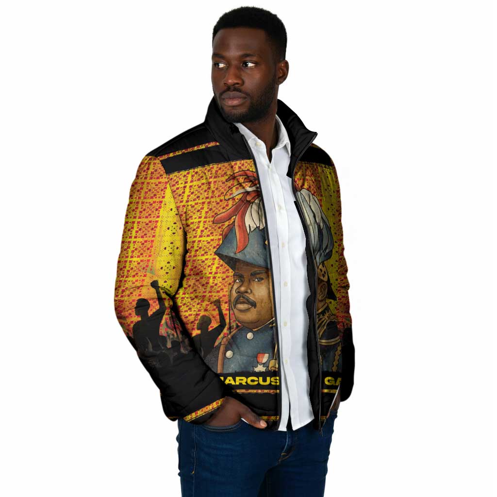 Marcus Garvey Padded Jacket Yellow African Pattern Design Pan African Flag Civil Rights Movement Tribute - African Pride