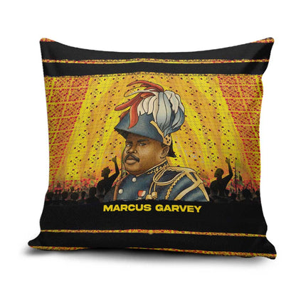 Marcus Garvey Pillow Cover Yellow African Pattern Design Pan African Flag Civil Rights Movement Tribute - African Pride