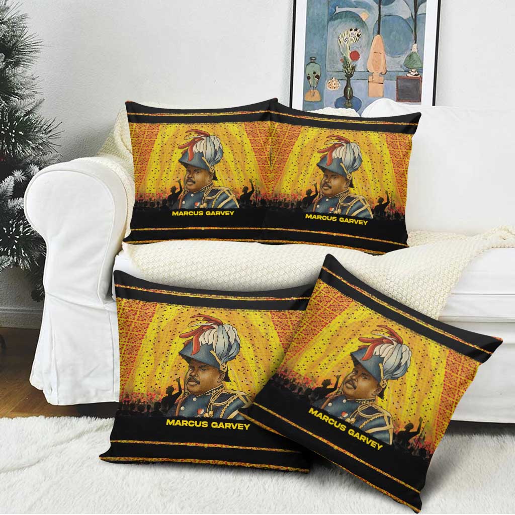 Marcus Garvey Pillow Cover Yellow African Pattern Design Pan African Flag Civil Rights Movement Tribute - African Pride