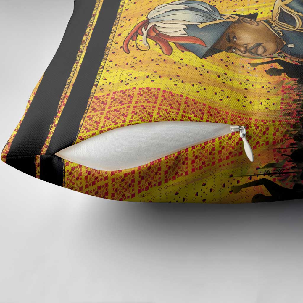 Marcus Garvey Pillow Cover Yellow African Pattern Design Pan African Flag Civil Rights Movement Tribute - African Pride