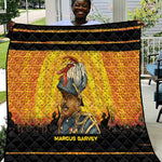 Marcus Garvey Quilt Yellow African Pattern Design Pan African Flag Civil Rights Movement Tribute - African Pride